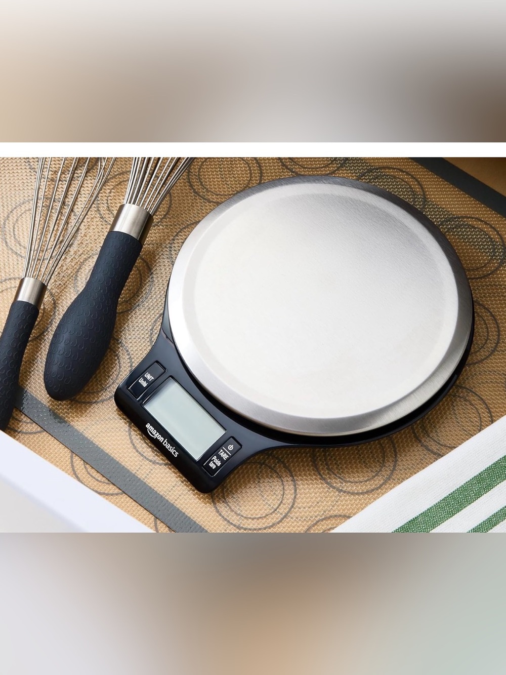 NEW: Amazon Basics Digital Kitchen Scale in Black and Silver - Picture 4 of 12